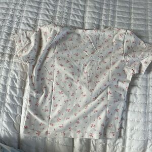 Floral Print Kids Top - White and Pink